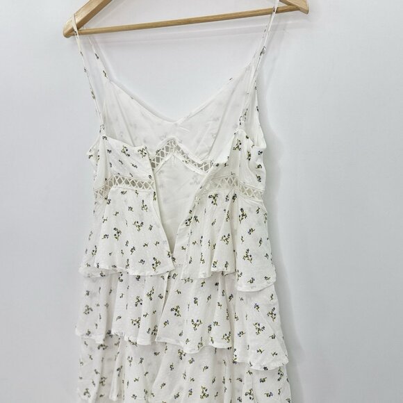 Forever 21 Tiered Floral Print Strappy Sleeve Mini Dress Size Sm Boho Prairie - Picture 8 of 12